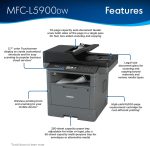 Brother Monochrome Laser Printer, Multifunction Printer, All-in-One Printer, MFC-L5900DW, Wireless Networking, Mobile Printing & Scanning, Duplex Print, Copy & Scan,  Dash Replenishment Ready - Image 2